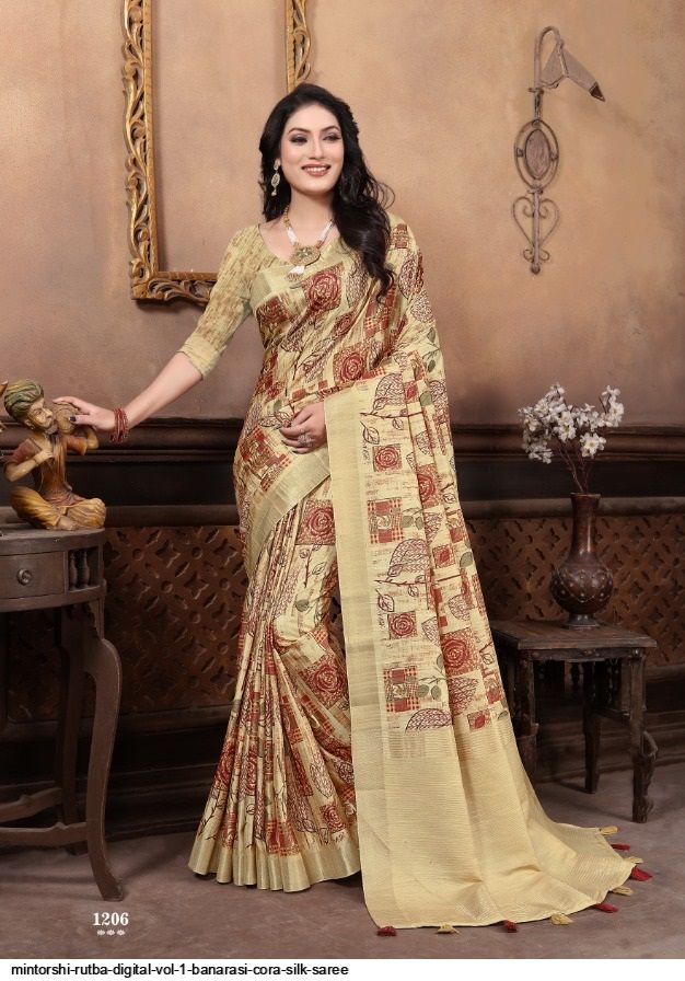 Buy Incredible Dark Peach Cora Silk Designer Party Wear Saree | Party Wear  Sarees