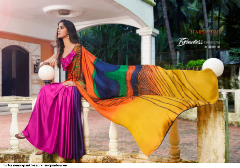 Dollcy Party Wear Mor Pankh Printed Silk Saree, 6 m (with blouse piece) at  Rs 850 in Surat