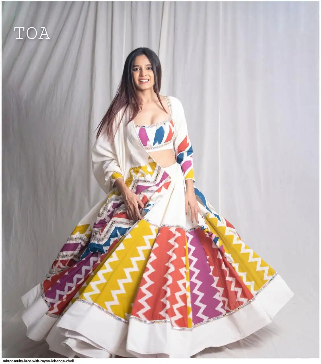 MIRROR MULTY LACE WITH RAYON LEHENGA CHOLI