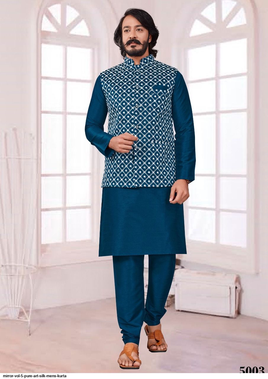 MIRROR VOL 5 PURE ART SILK MENS KURTA 5003