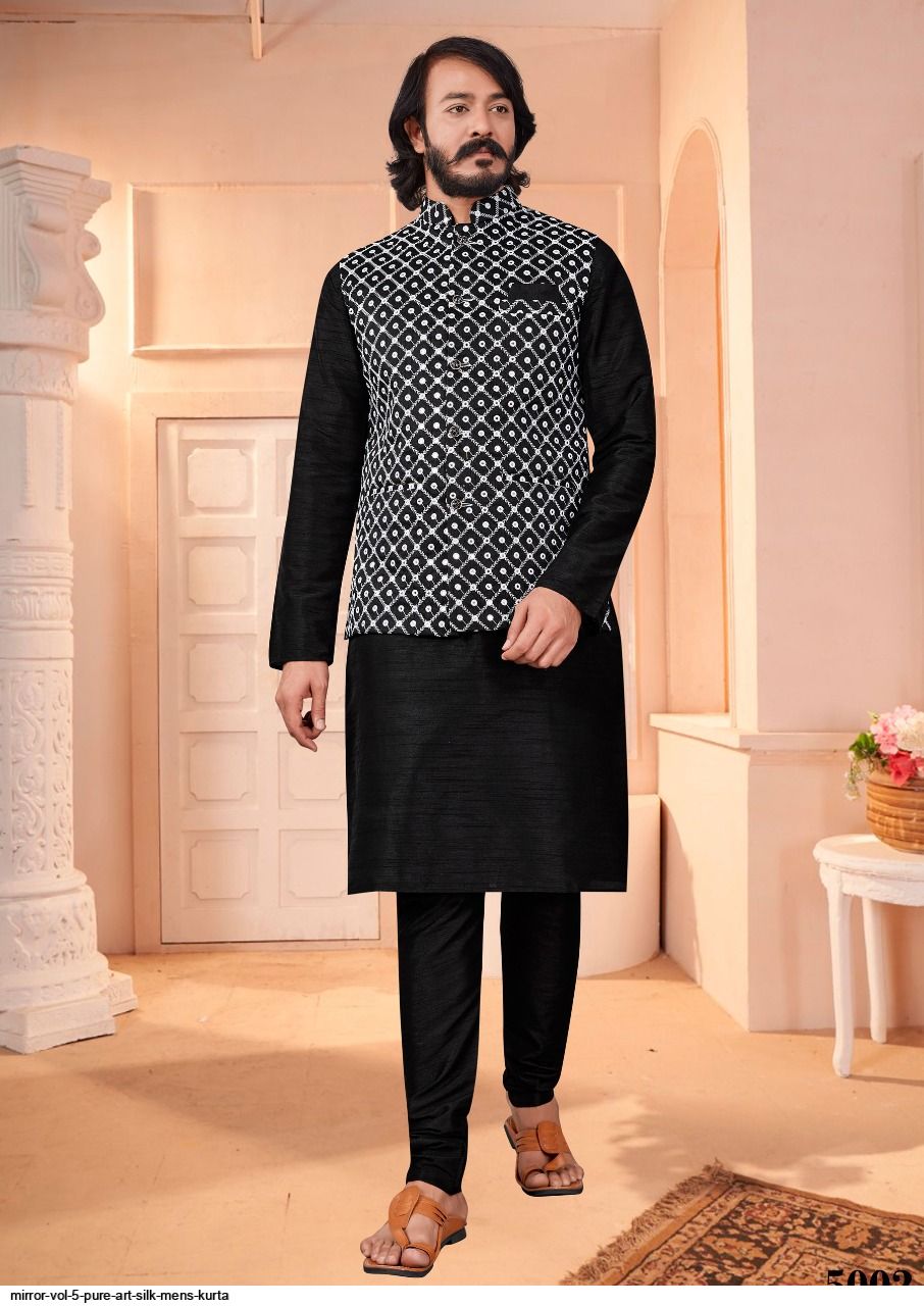 MIRROR VOL 5 PURE ART SILK MENS KURTA 5002