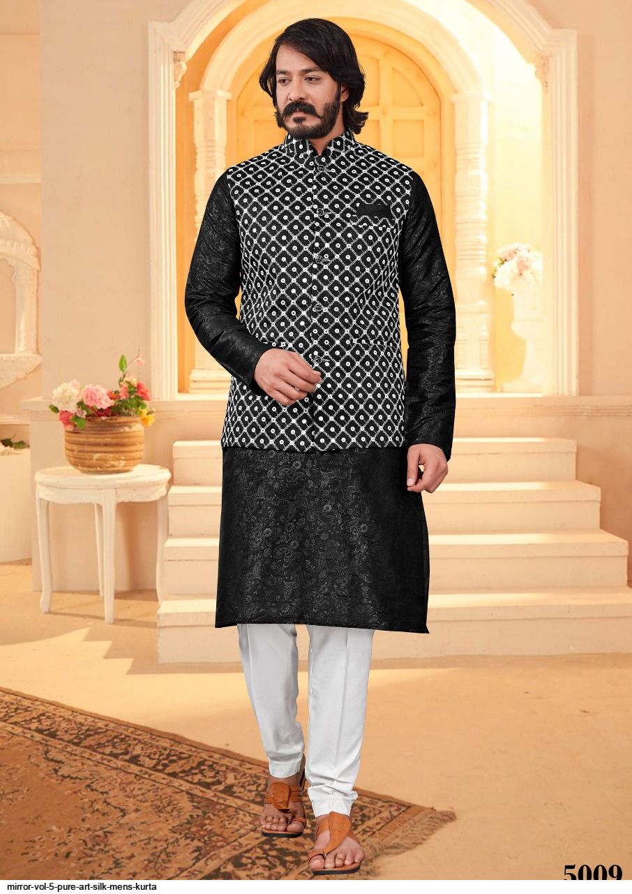 MIRROR VOL 5 PURE ART SILK MENS KURTA 5009