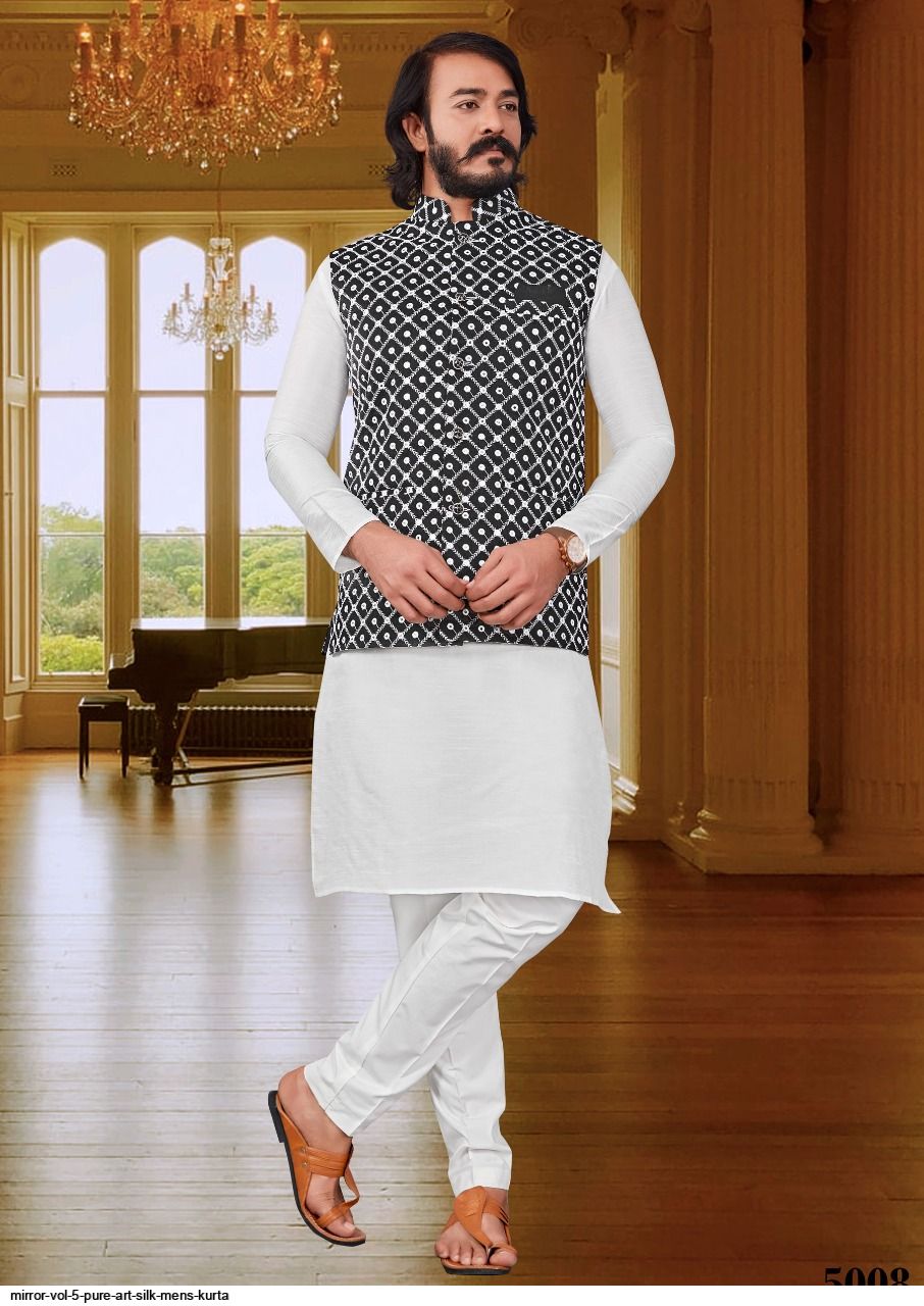 MIRROR VOL 5 PURE ART SILK MENS KURTA 5008