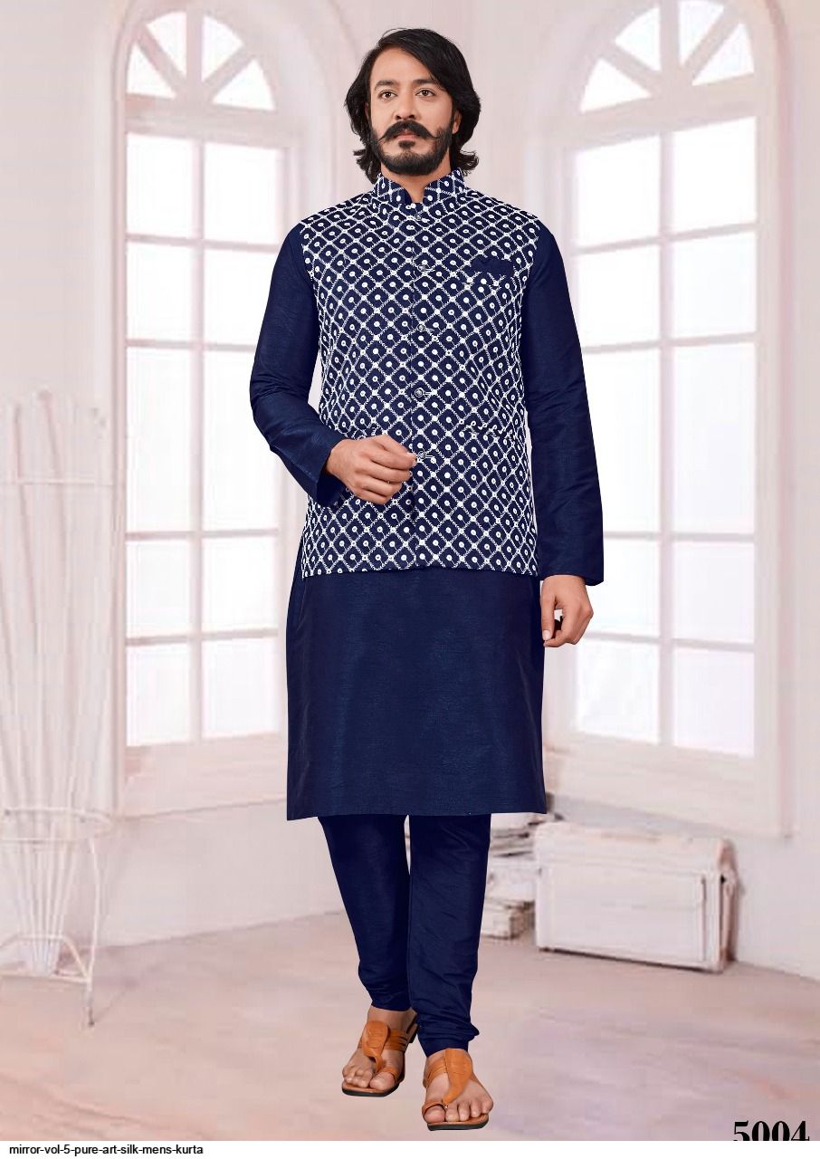 MIRROR VOL 5 PURE ART SILK MENS KURTA 5004