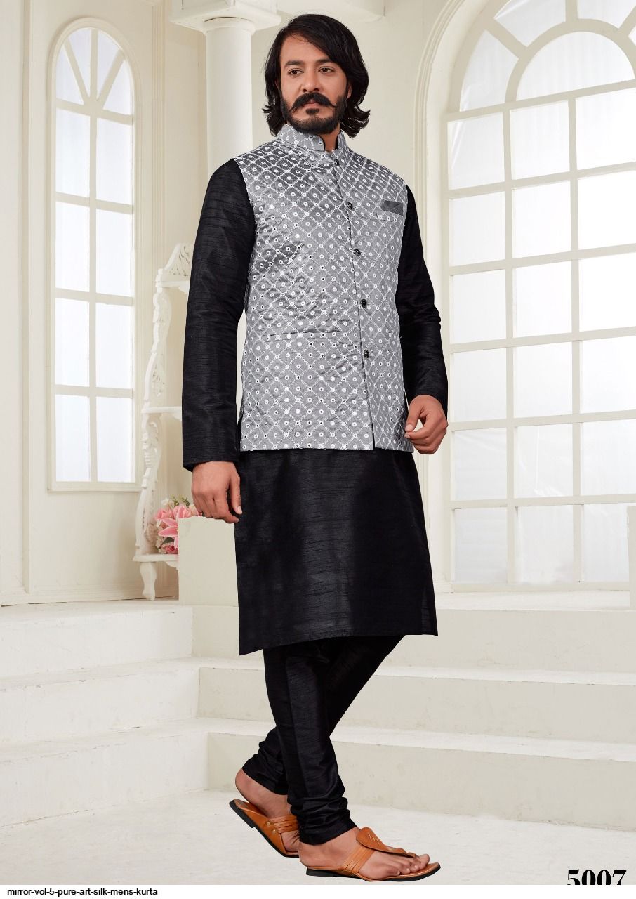 MIRROR VOL 5 PURE ART SILK MENS KURTA 5007