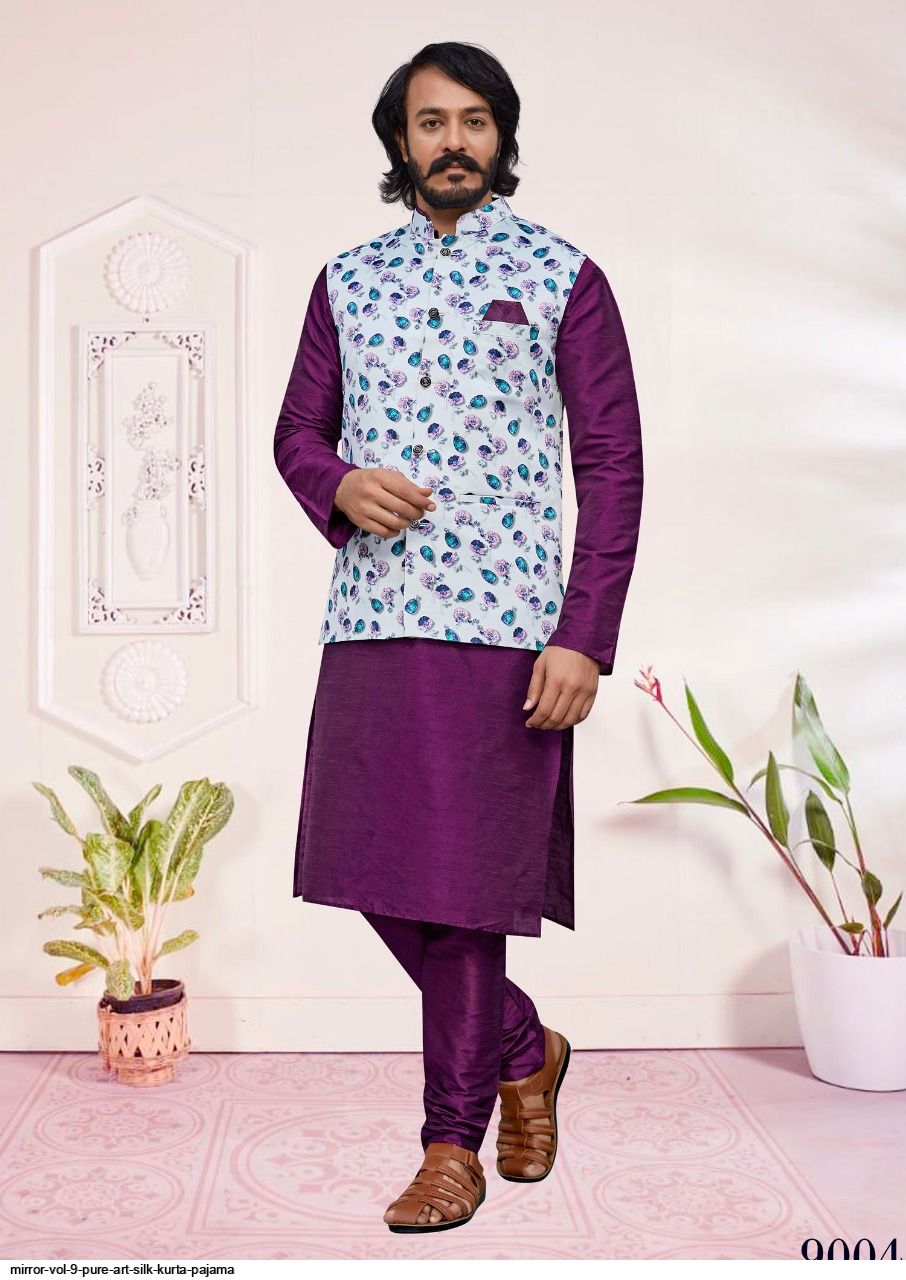 Kurta Pajama With Sadri Designs 