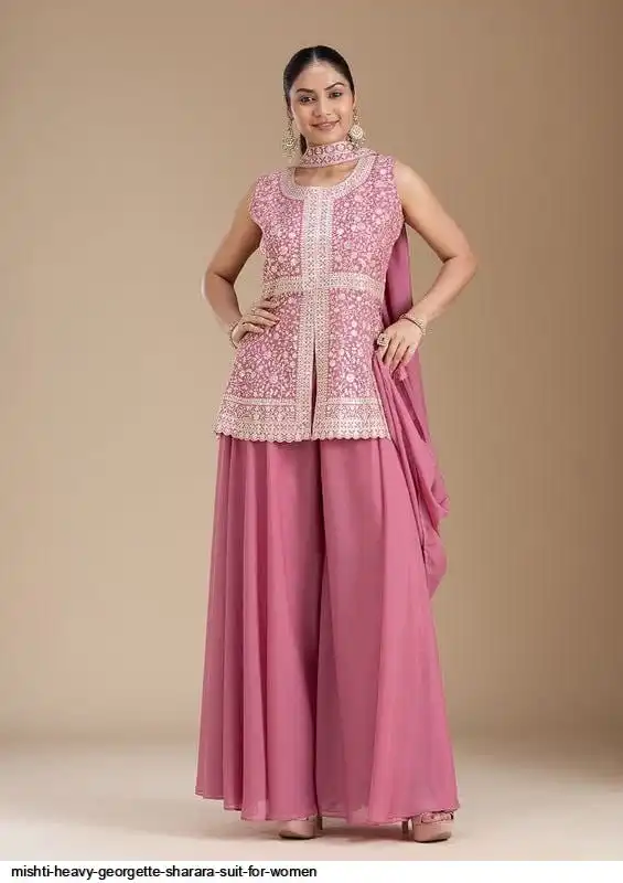MISHTI HEAVY GEORGETTE SHARARA SUIT FOR WOMEN B