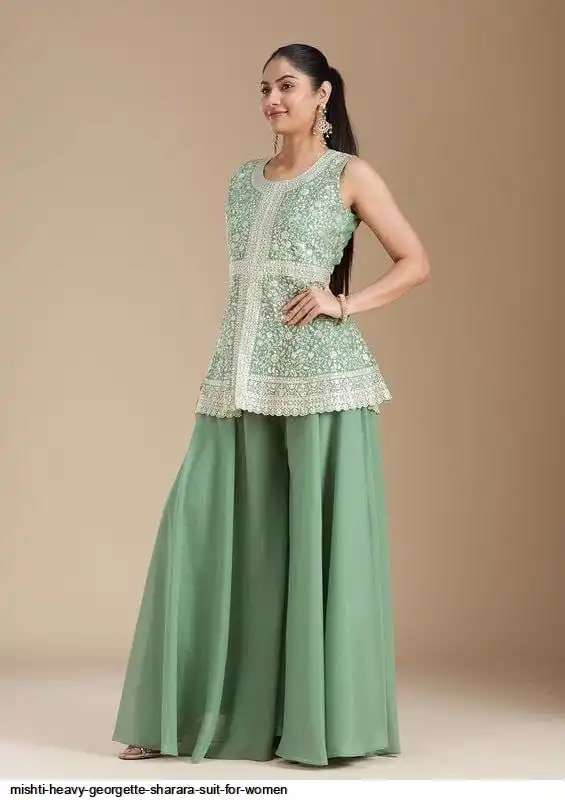 MISHTI HEAVY GEORGETTE SHARARA SUIT FOR WOMEN A
