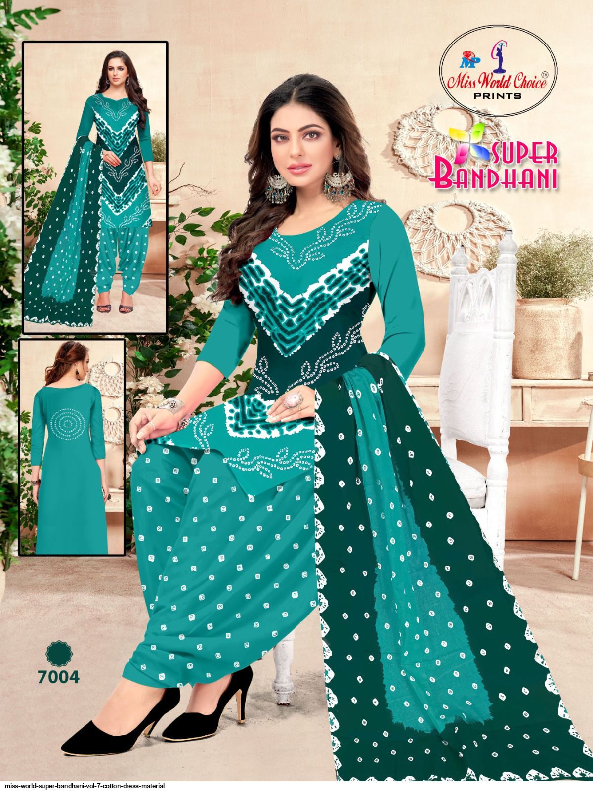 Miss World Super Bandhani Vol-7 Cotton Dress Material