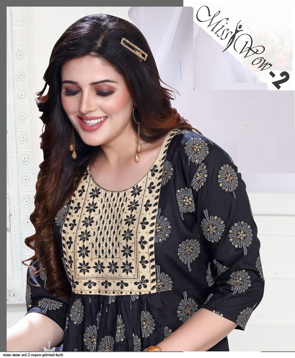 MISS WOW VOL 2 RAYON PRINTED KURTI