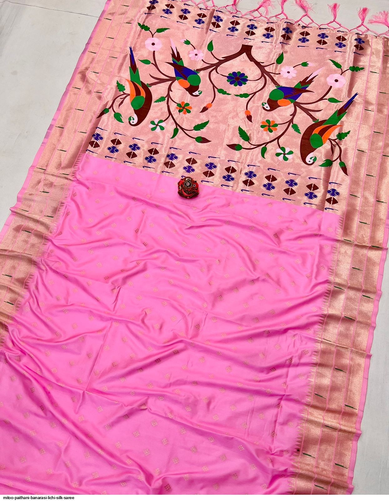 SGF11 Paithani Damen Saree - Banarasi Seide Mit Blusenteil In Pink