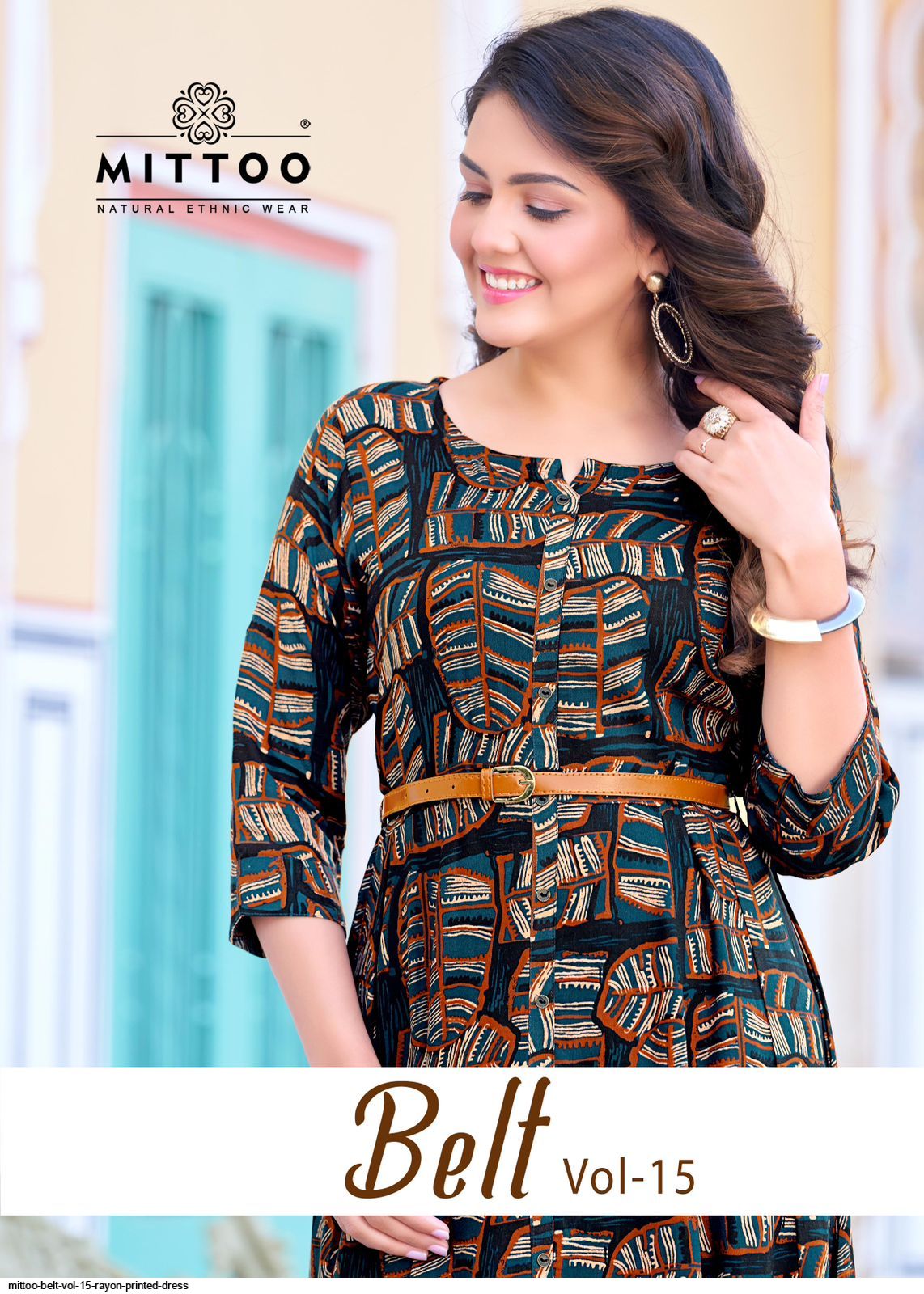 MITTOO BELT VOL 15 RAYON PRINTED DRESS