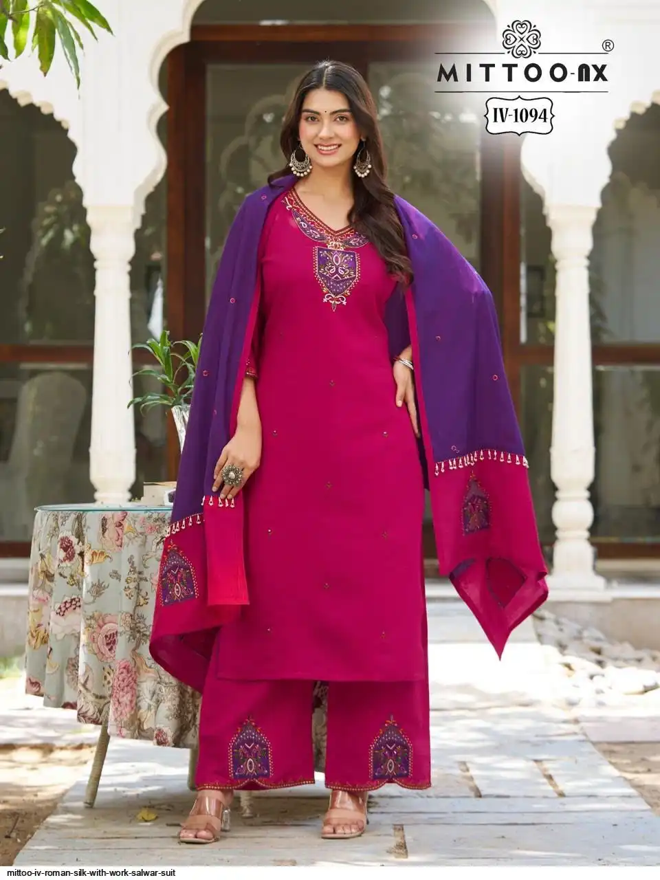MITTOO IV ROMAN SILK WITH WORK SALWAR SUIT 1094