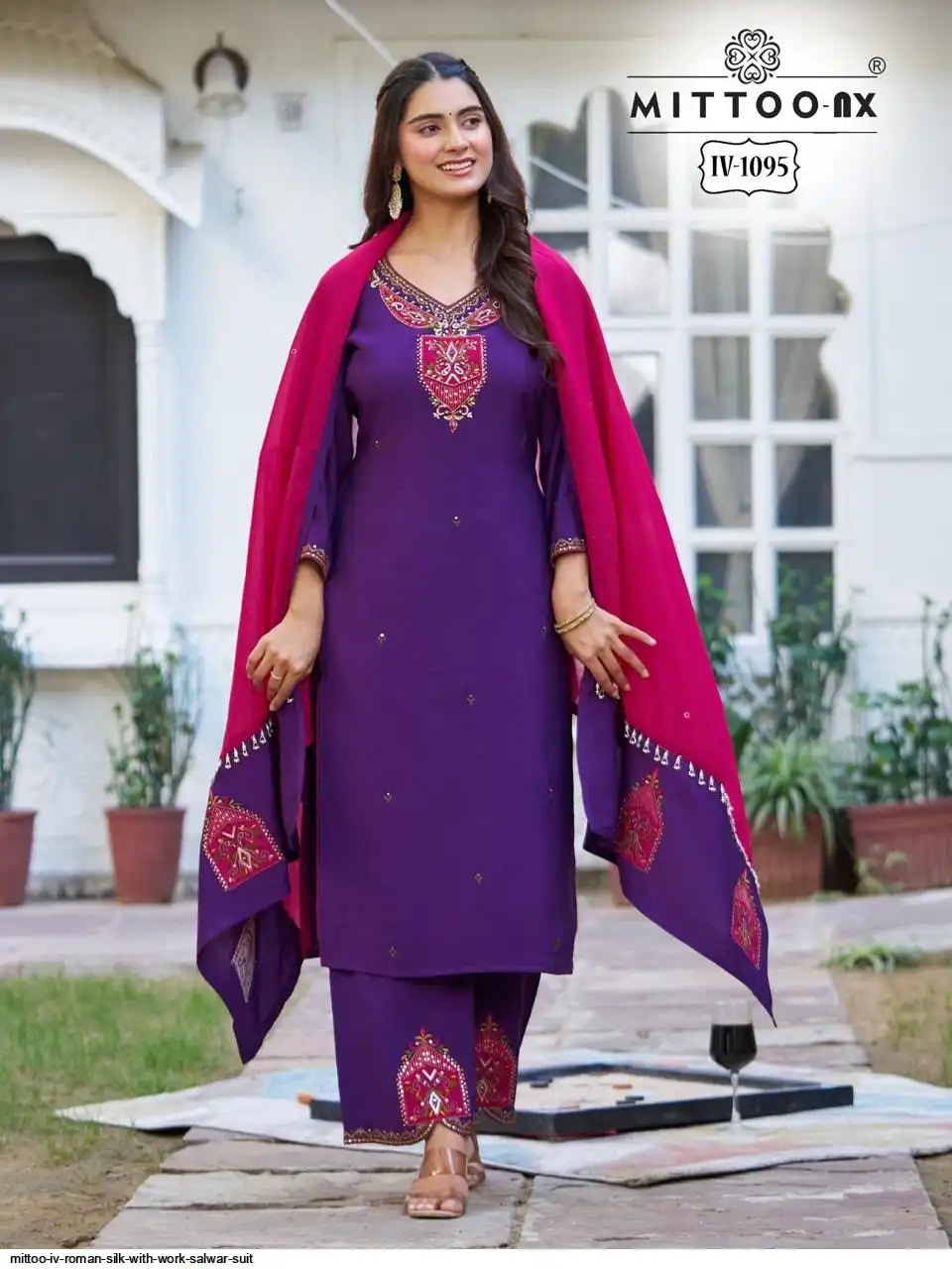 MITTOO IV ROMAN SILK WITH WORK SALWAR SUIT 1095