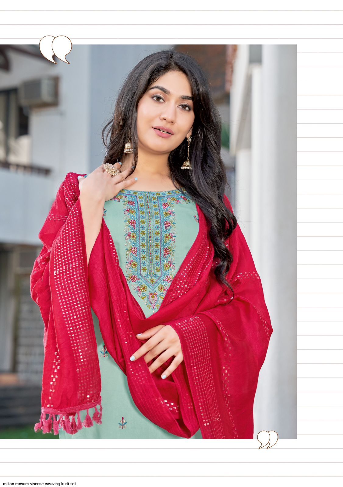 MITTOO MOSAM Viscose Weaving KURTI SET