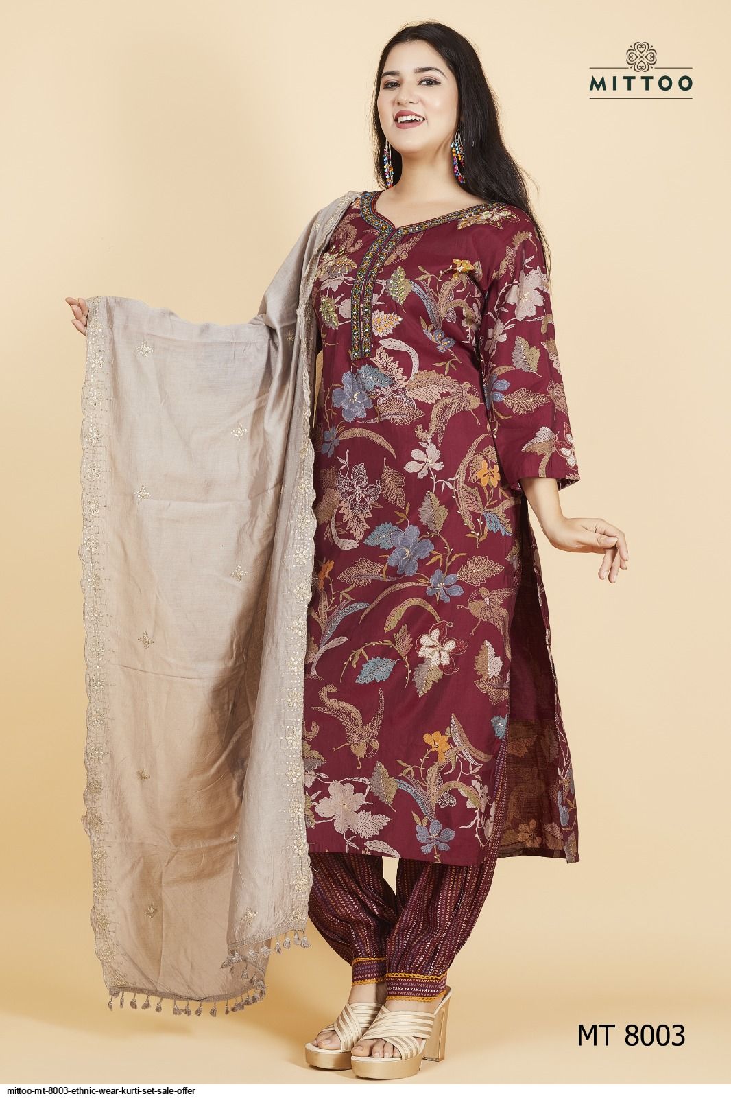 MITTOO MT 8003 ETHNIC WEAR KURTI SET SALE OFFER