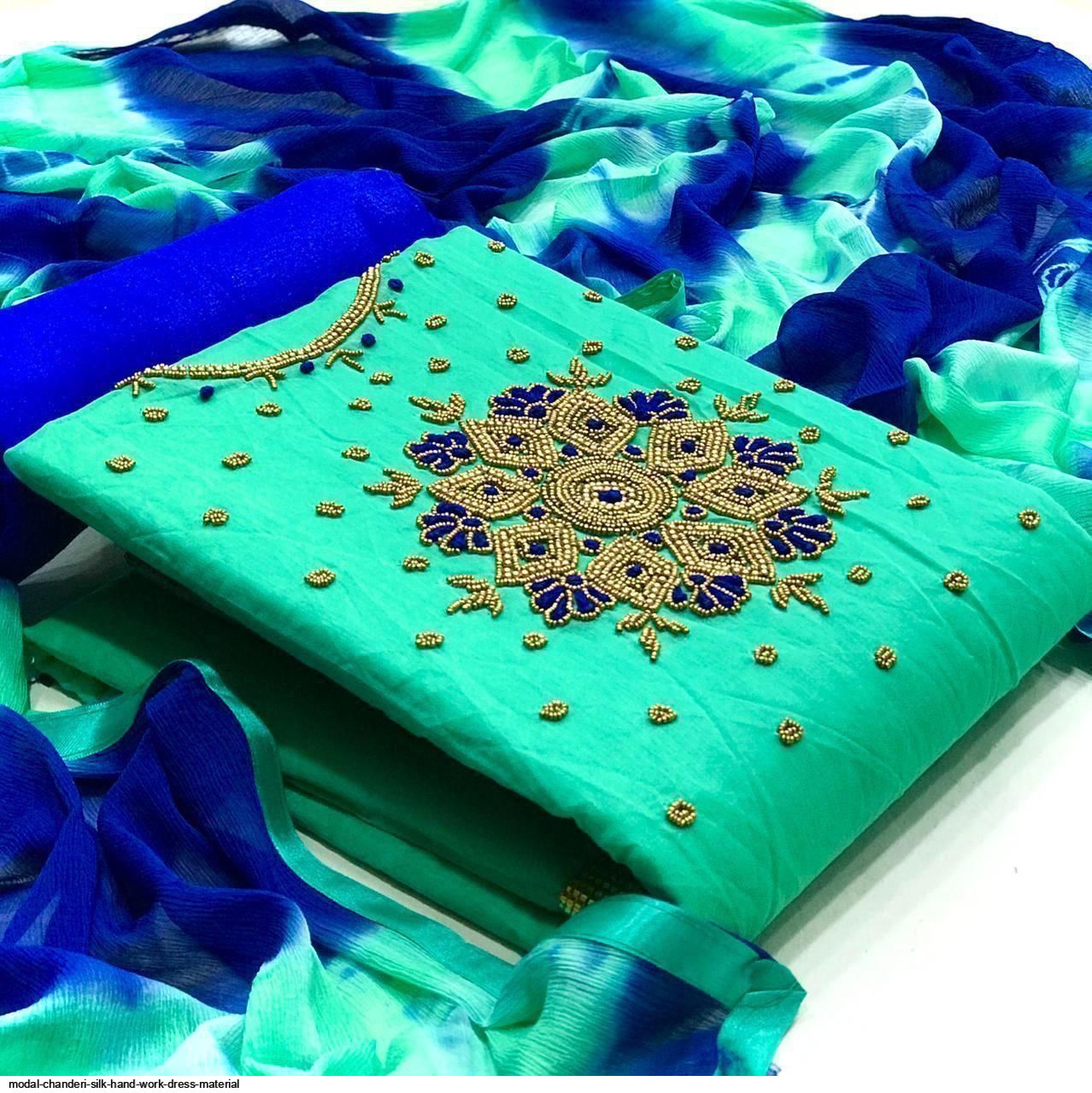 chanderi silk hand work dress material Buy Theasstag latest pure chanderi cotton with moti and beads hand work and embroidery work dress material Lightweight Organza position print The dupatta (PEACH) at Amazon.in