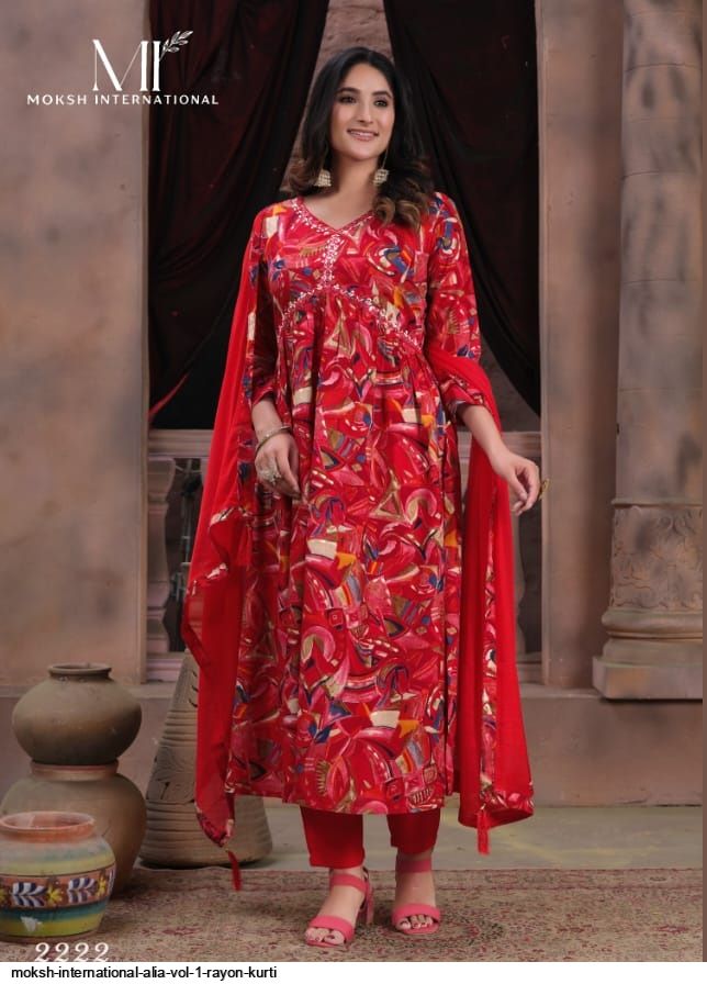 MOKSH INTERNATIONAL ALIA VOL 1 RAYON KURTI 2222