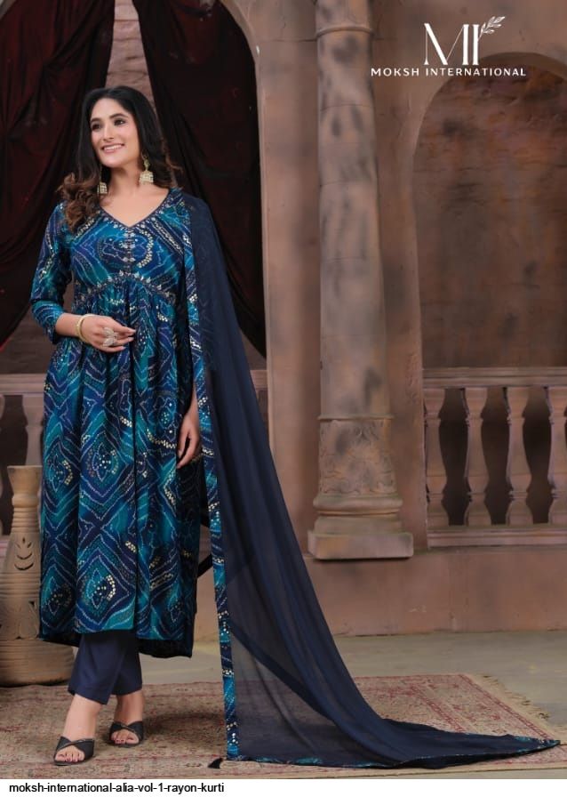 MOKSH INTERNATIONAL ALIA VOL 1 RAYON KURTI 2221