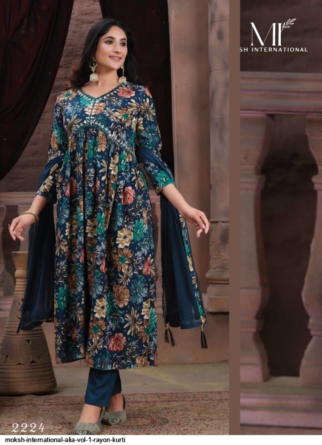 MOKSH INTERNATIONAL ALIA VOL 1 RAYON KURTI 2224
