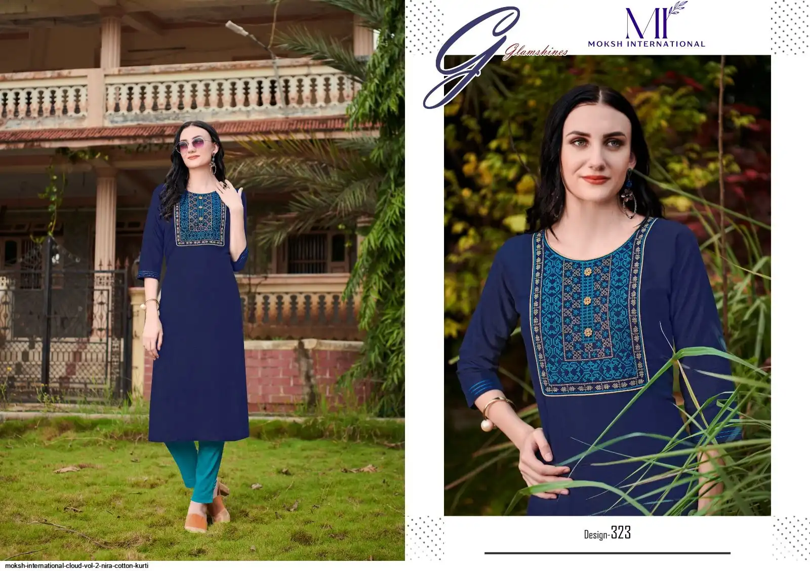 MOKSH INTERNATIONAL CLOUD VOL 2 NIRA COTTON KURTI 323