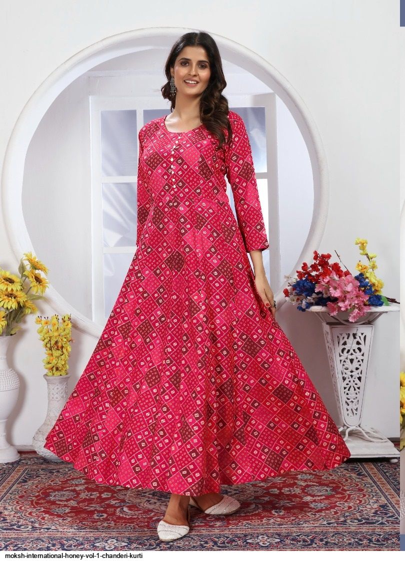 MOKSH INTERNATIONAL HONEY VOL 1 CHANDERI KURTI 4114