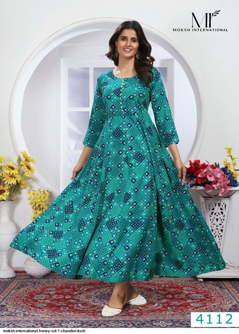 MOKSH INTERNATIONAL HONEY VOL 1 CHANDERI KURTI 4112