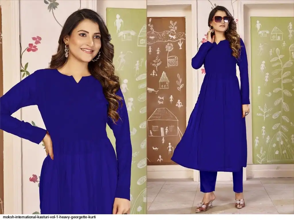 MOKSH INTERNATIONAL KASTURI VOL 1 HEAVY GEORGETTE KURTI 374