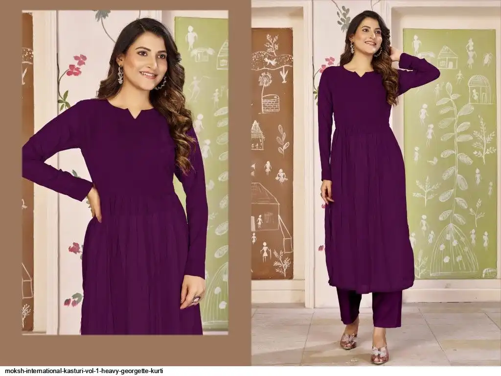 MOKSH INTERNATIONAL KASTURI VOL 1 HEAVY GEORGETTE KURTI 373