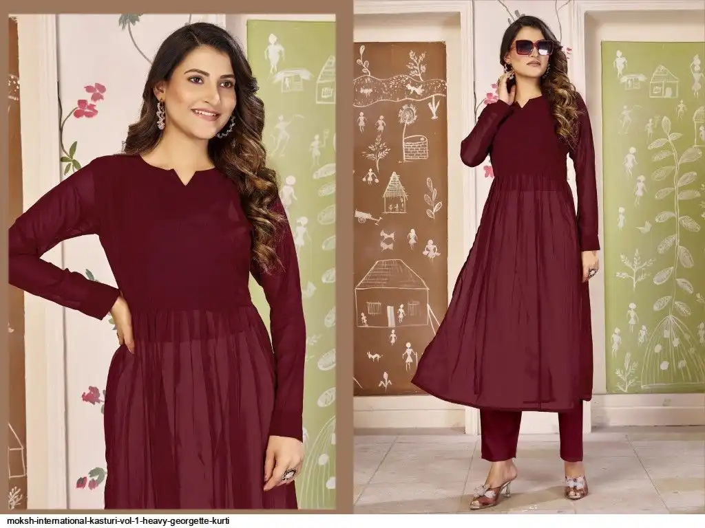 MOKSH INTERNATIONAL KASTURI VOL 1 HEAVY GEORGETTE KURTI 371