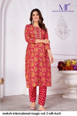 MOKSH INTERNATIONAL MAGIC VOL 2 SILK KURTI 8499