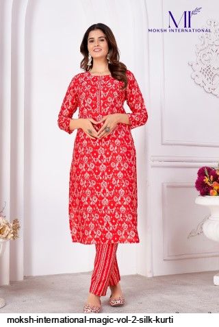 MOKSH INTERNATIONAL MAGIC VOL 2 SILK KURTI 8495
