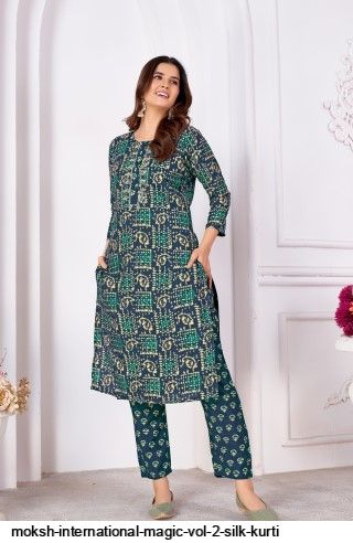 MOKSH INTERNATIONAL MAGIC VOL 2 SILK KURTI 8496
