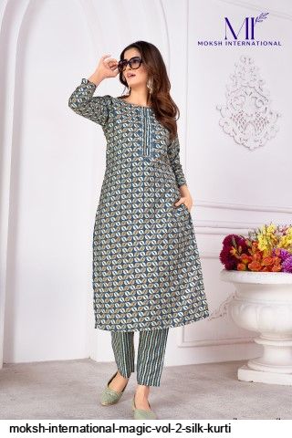 MOKSH INTERNATIONAL MAGIC VOL 2 SILK KURTI 8498