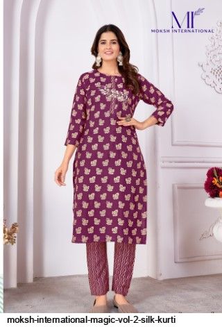 MOKSH INTERNATIONAL MAGIC VOL 2 SILK KURTI 8497