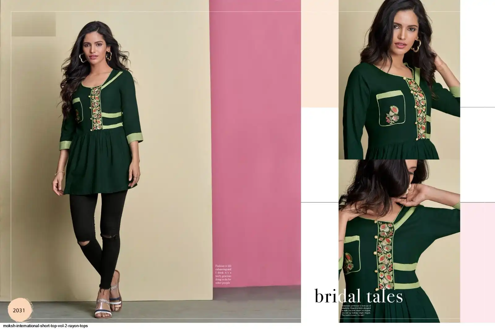 MOKSH INTERNATIONAL SHORT TOP VOL 2 RAYON TOPS 2031