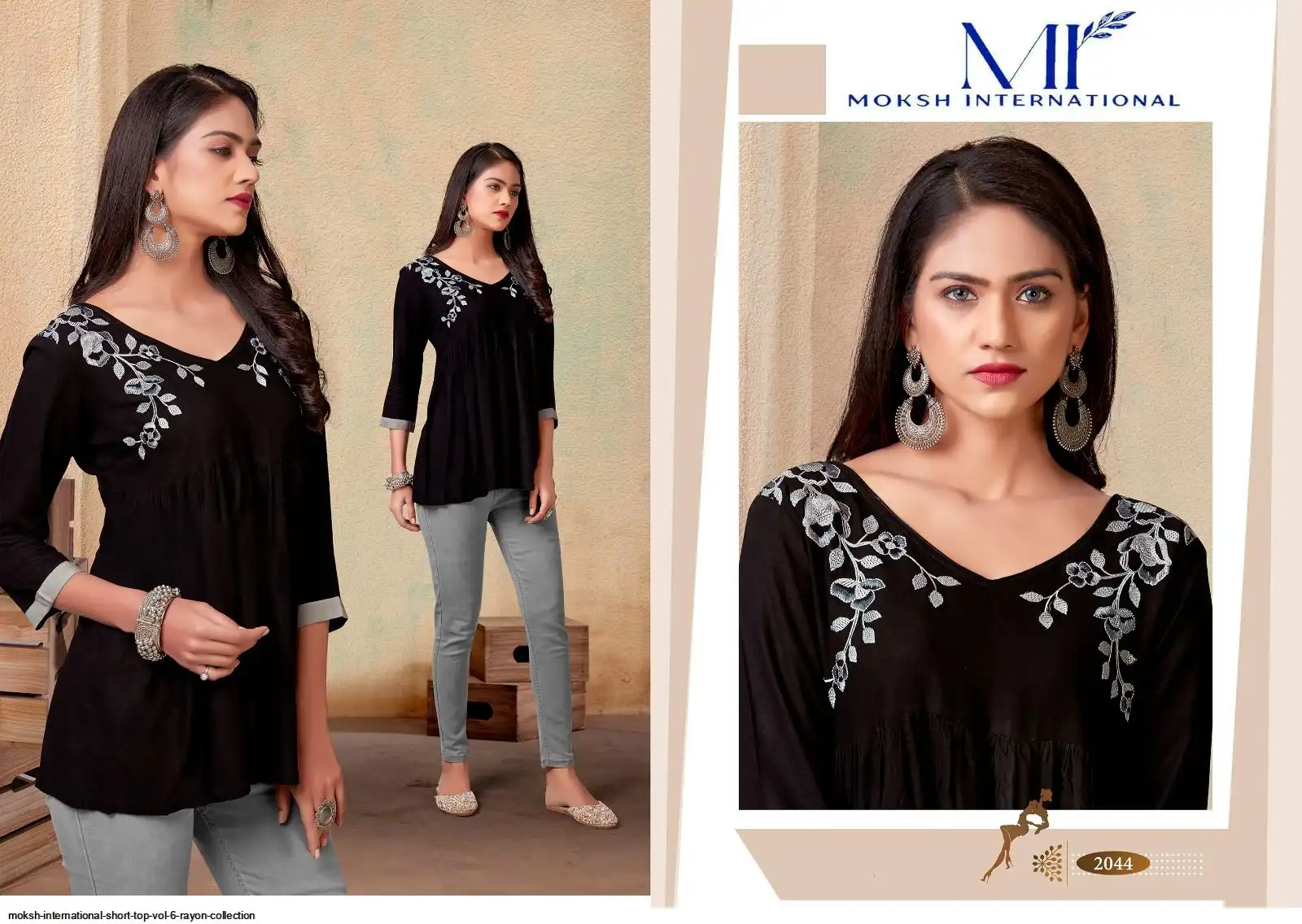 MOKSH INTERNATIONAL SHORT TOP VOL 6 RAYON COLLECTION 2044