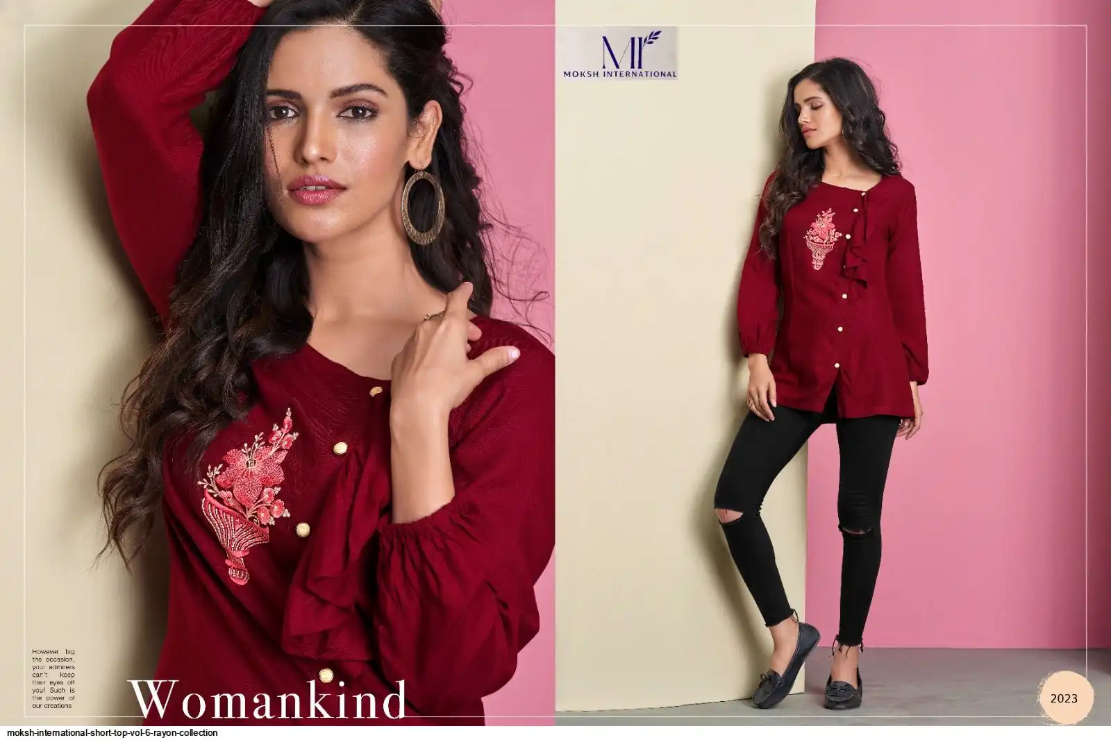 MOKSH INTERNATIONAL SHORT TOP VOL 6 RAYON COLLECTION 2023