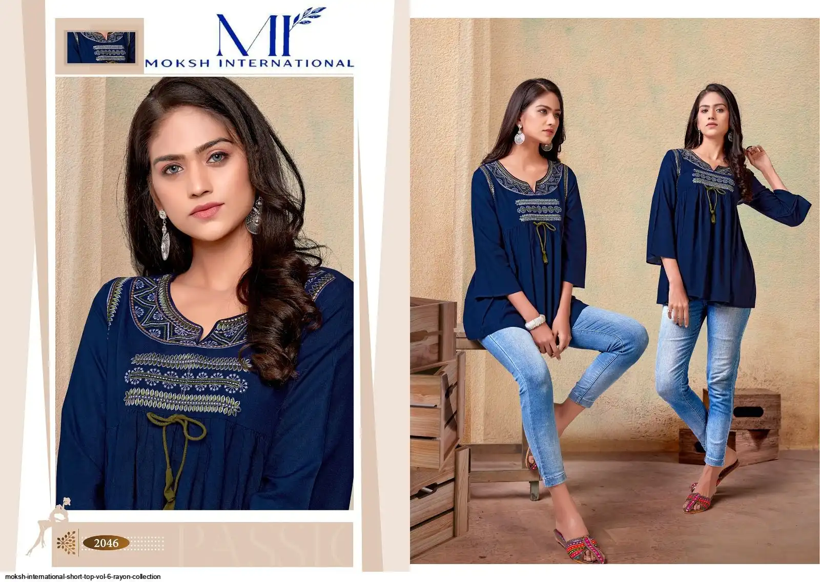 MOKSH INTERNATIONAL SHORT TOP VOL 6 RAYON COLLECTION 2046
