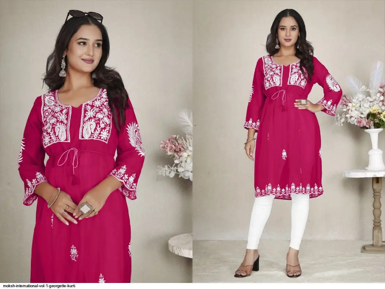 MOKSH INTERNATIONAL WESTERN VOL 1 GEORGETTE KURTI