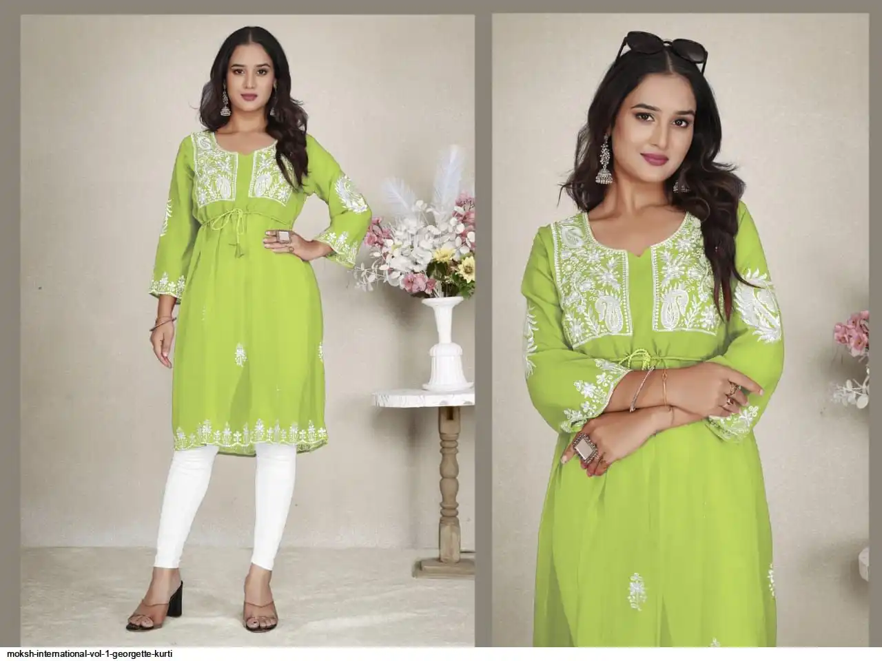 MOKSH INTERNATIONAL WESTERN VOL 1 GEORGETTE KURTI 1523
