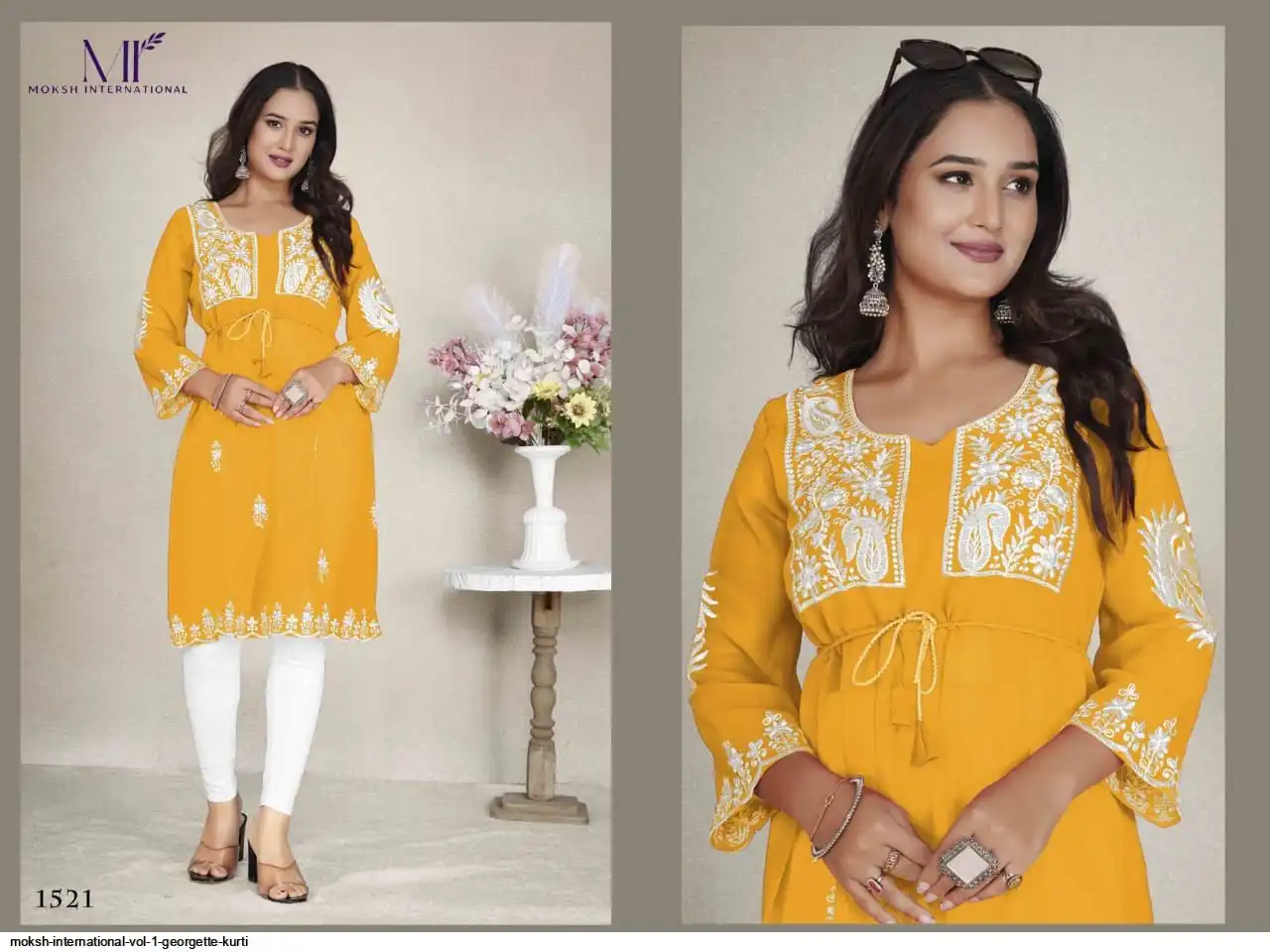 MOKSH INTERNATIONAL WESTERN VOL 1 GEORGETTE KURTI 1521