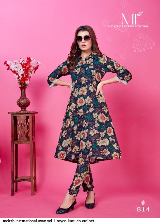 MOKSH INTERNATIONAL WOW VOL 1 RAYON KURTI CO ORD SET 814
