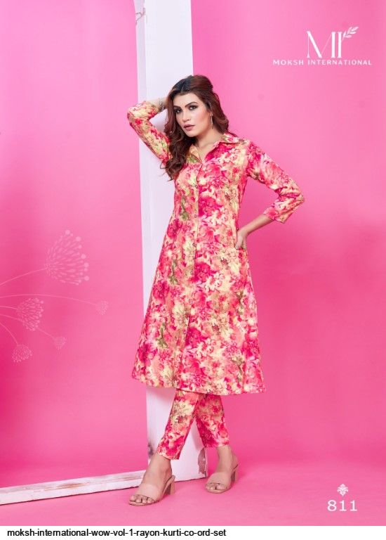 MOKSH INTERNATIONAL WOW VOL 1 RAYON KURTI CO ORD SET 811