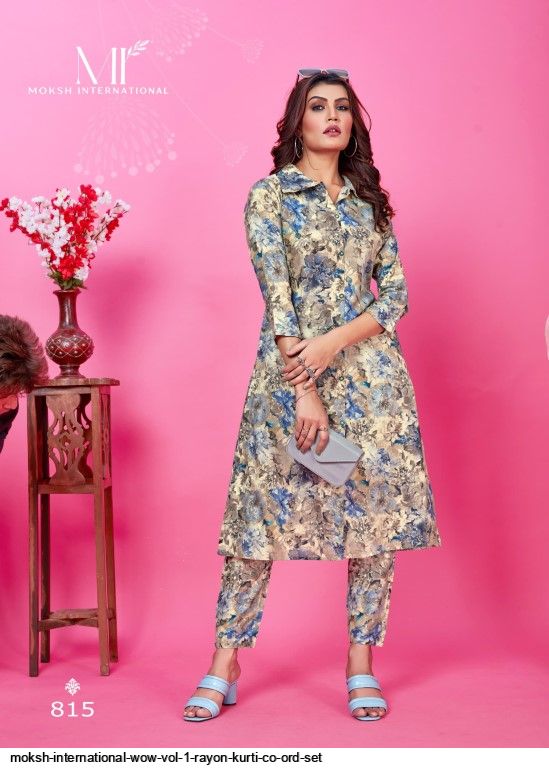 MOKSH INTERNATIONAL WOW VOL 1 RAYON KURTI CO ORD SET 815