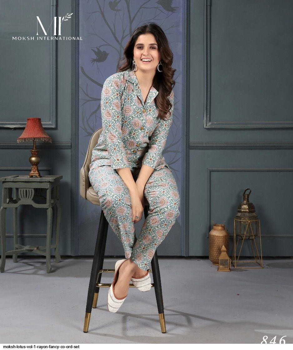 MOKSH LOTUS VOL 1 RAYON FANCY CO ORD SET 846