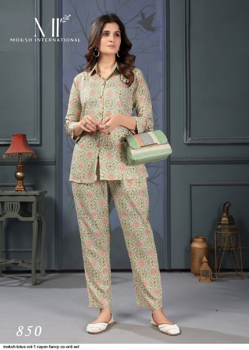 MOKSH LOTUS VOL 1 RAYON FANCY CO ORD SET 850