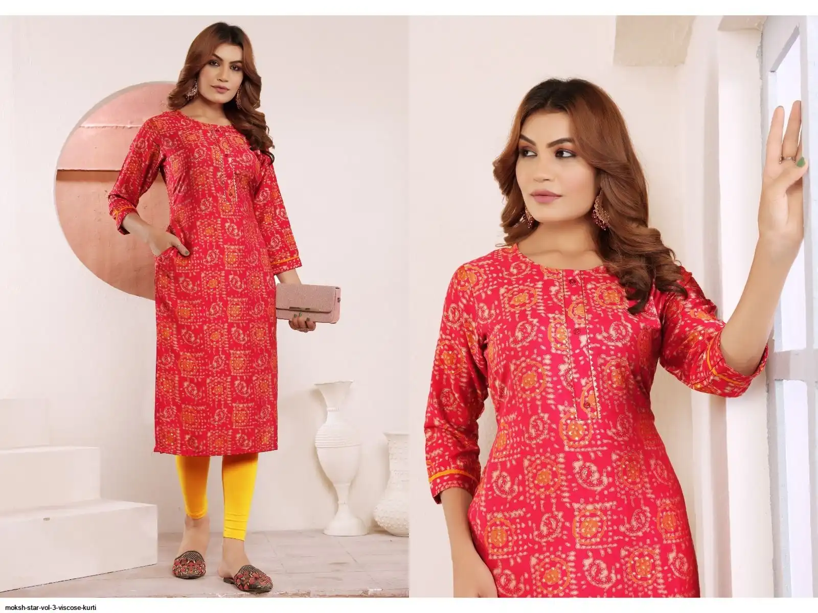 MOKSH STAR VOL 3 VISCOSE KURTI B