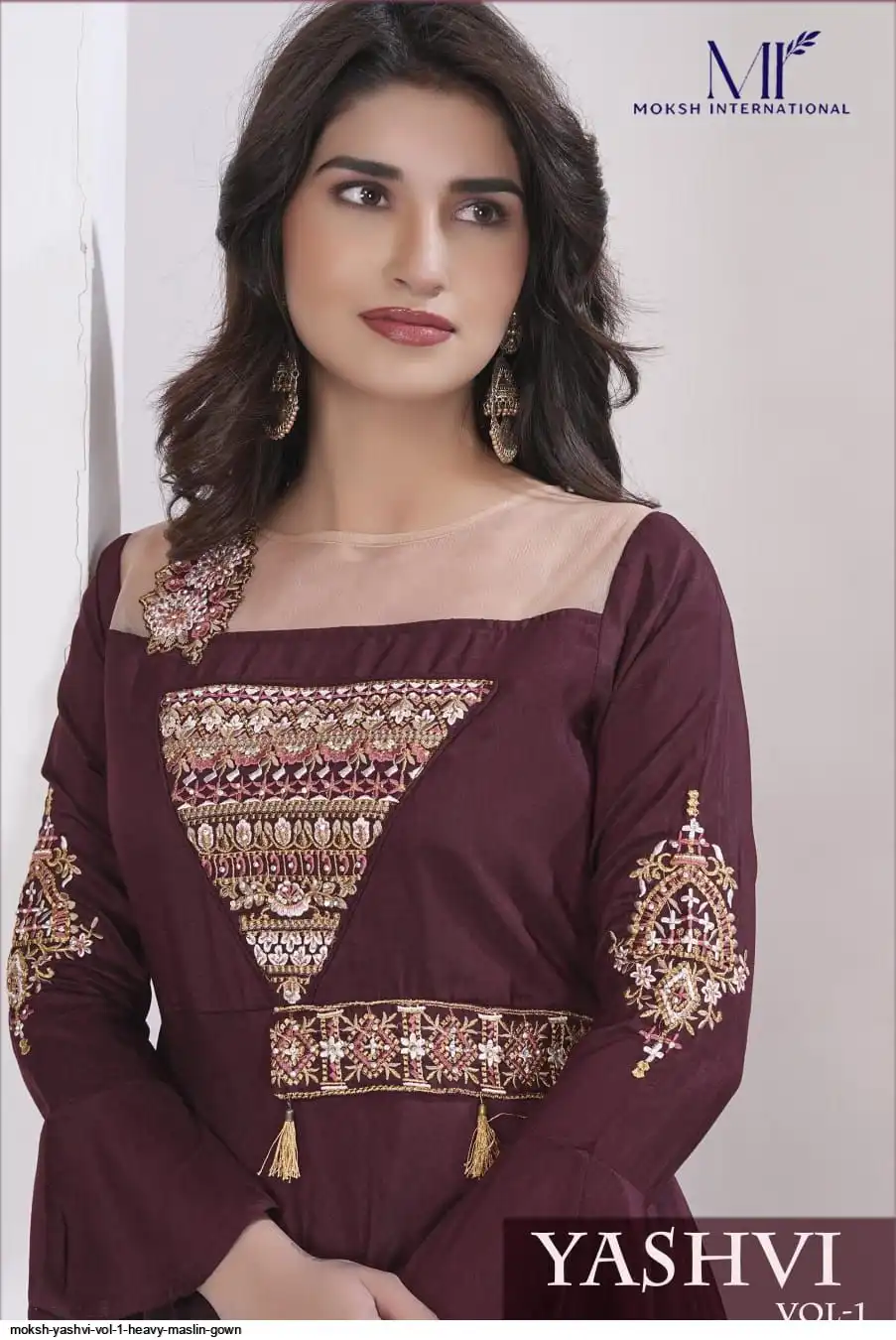 MOKSH YASHVI VOL 1 HEAVY MASLIN GOWN