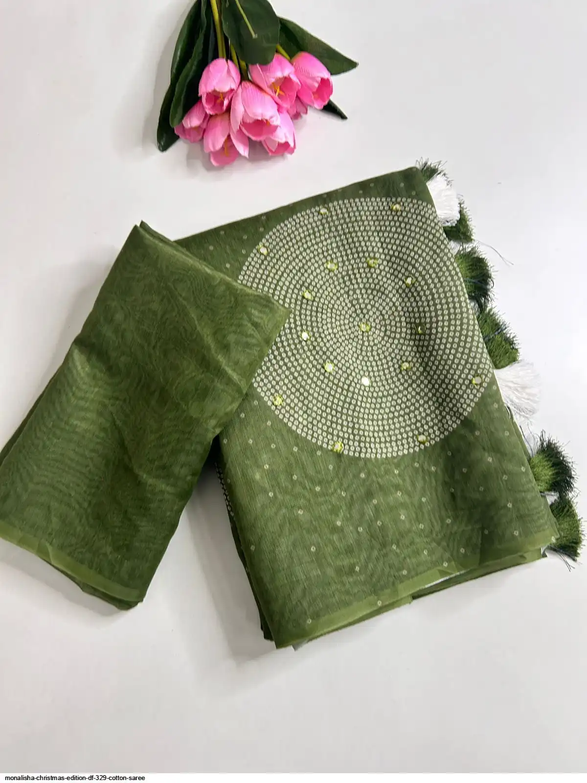 MONALISHA CHRISTMAS EDITION DF 329 COTTON SAREE 1